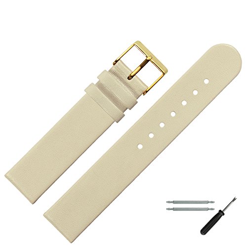 MARBURGER Uhrenarmband 22mm Leder Beige - Werkzeug Montage Set 7612221000220 von MARBURGER