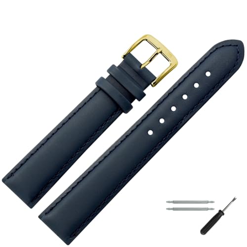 MARBURGER Uhrenarmband 22mm Leder Blau - Werkzeug Montage Set 7942251000220 von MARBURGER