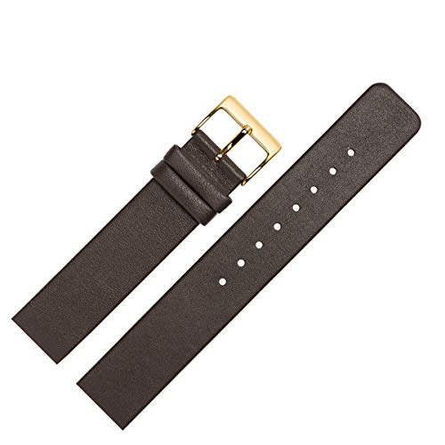 MARBURGER Uhrenarmband 22mm Leder Braun Gold Glatt - Montage Set 7622231000220 von MARBURGER