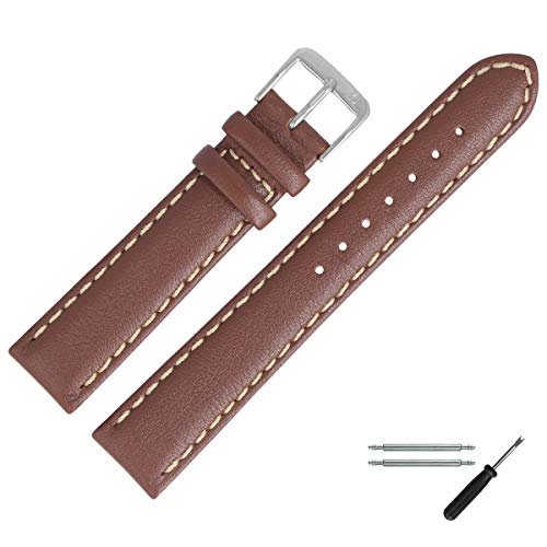 MARBURGER Uhrenarmband 22mm Leder Braun - Werkzeug Montage Set 8062232000120 von MARBURGER