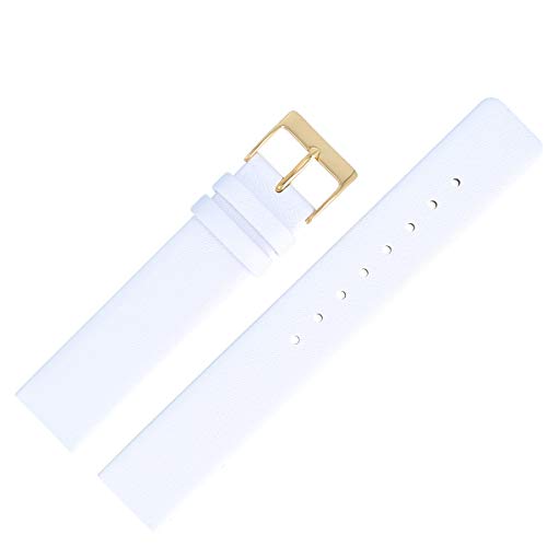 MARBURGER Uhrenarmband 22mm Leder Weiss Spezialanstoss Verschraubt - 7622220000220 von MARBURGER