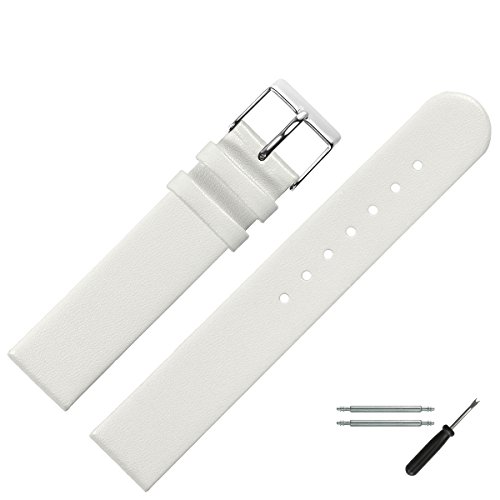 MARBURGER Uhrenarmband 24mm Leder Weiss - Werkzeug Montage Set 7612420000120 von MARBURGER