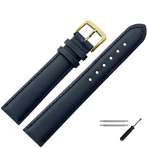 MARBURGER Uhrenarmband 26mm Leder Blau - Werkzeug Montage Set 7942651000220 von MARBURGER