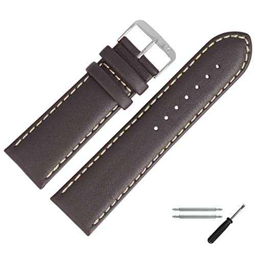 MARBURGER Uhrenarmband 26mm Leder Braun - Werkzeug Montage Set 8062631000120 von MARBURGER