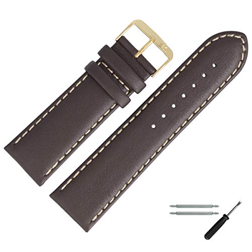 MARBURGER Uhrenarmband 28mm Leder Braun Gold Glatt Mit Naht - Montage Set 8062831000220 MARBURGER Uhrenarmband 28mm Leder Braun Gold Glatt Mit Naht - Montage Set 8062831000220 von MARBURGER