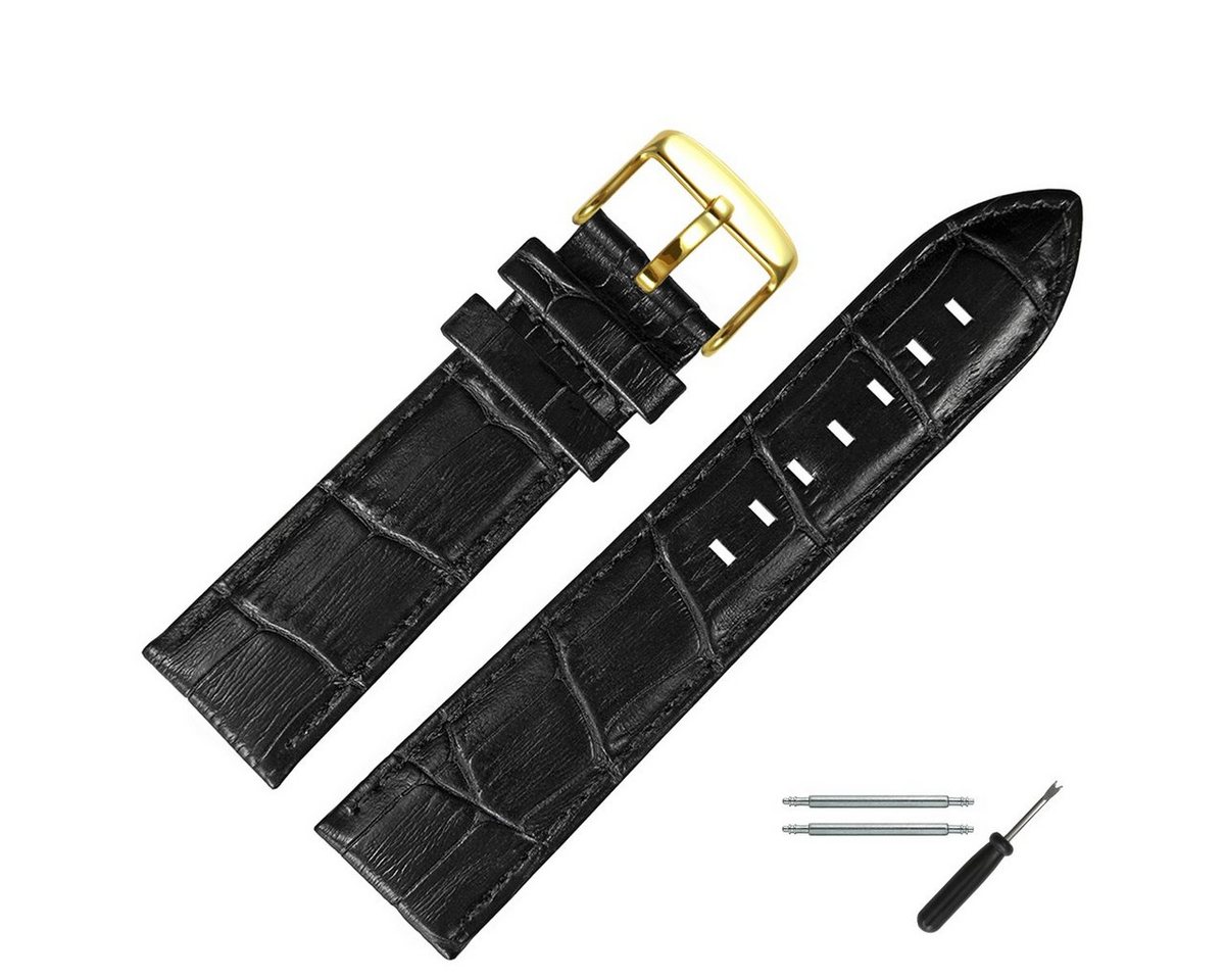 MARBURGER Uhrenarmband 30mm Leder Alligator Prägung von MARBURGER