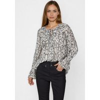 Bluse mit Snakeprint aus Viskose Chiffon von MARC AUREL