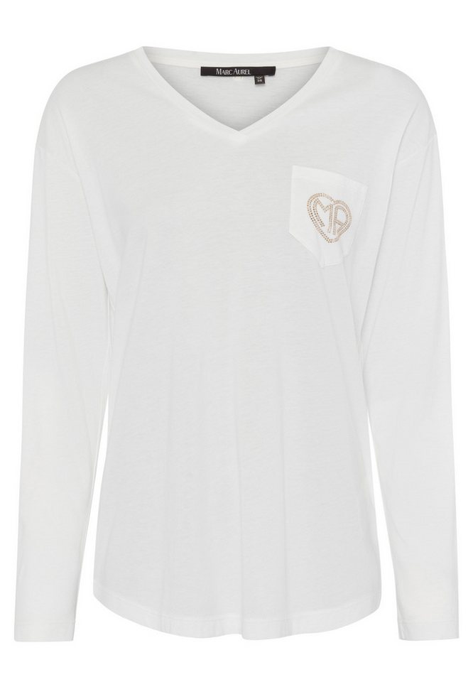 MARC AUREL Langarmshirt mit Strass-Logo von MARC AUREL