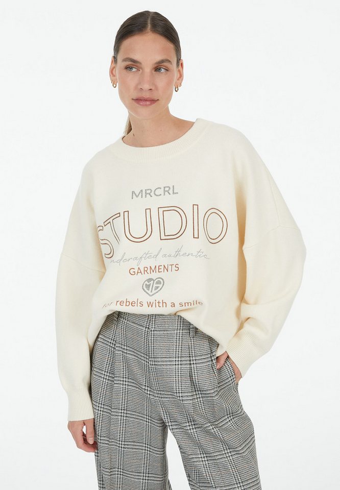 MARC AUREL Rundhalspullover mit Logo Stickerei von MARC AUREL