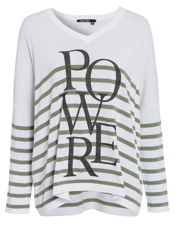MARC AUREL Strickpullover Strick white varied von MARC AUREL