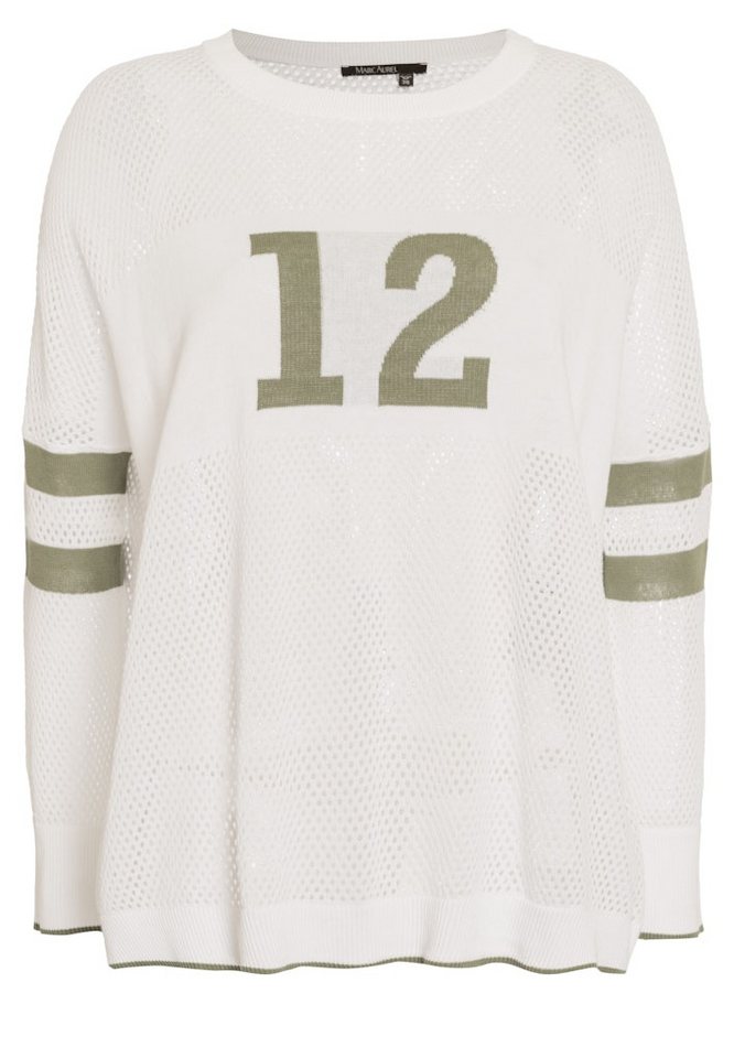 MARC AUREL Strickpullover Strick white varied von MARC AUREL