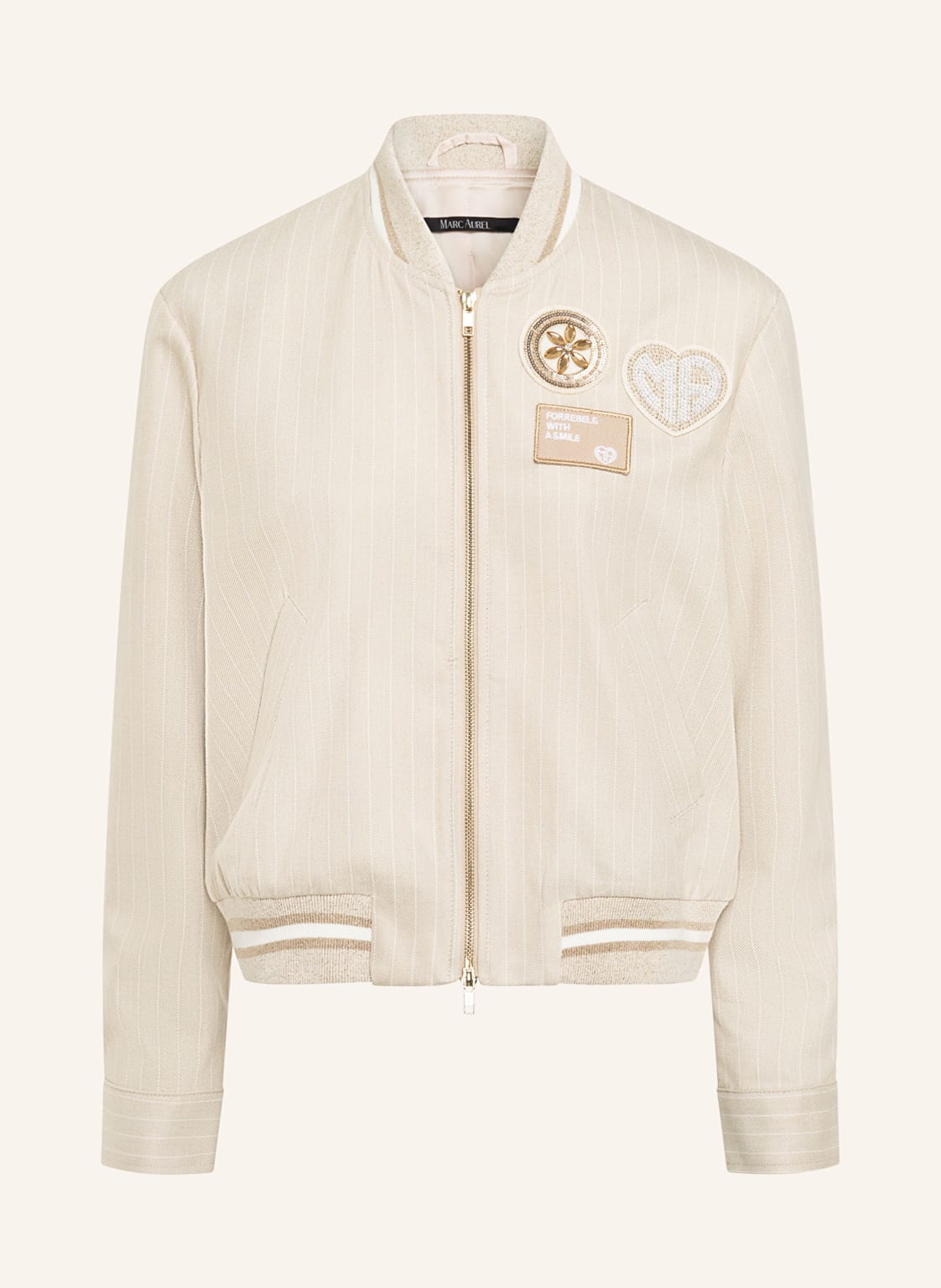 Marc Aurel Blouson Mit Glitzergarn Und Schmucksteinen beige von MARC AUREL