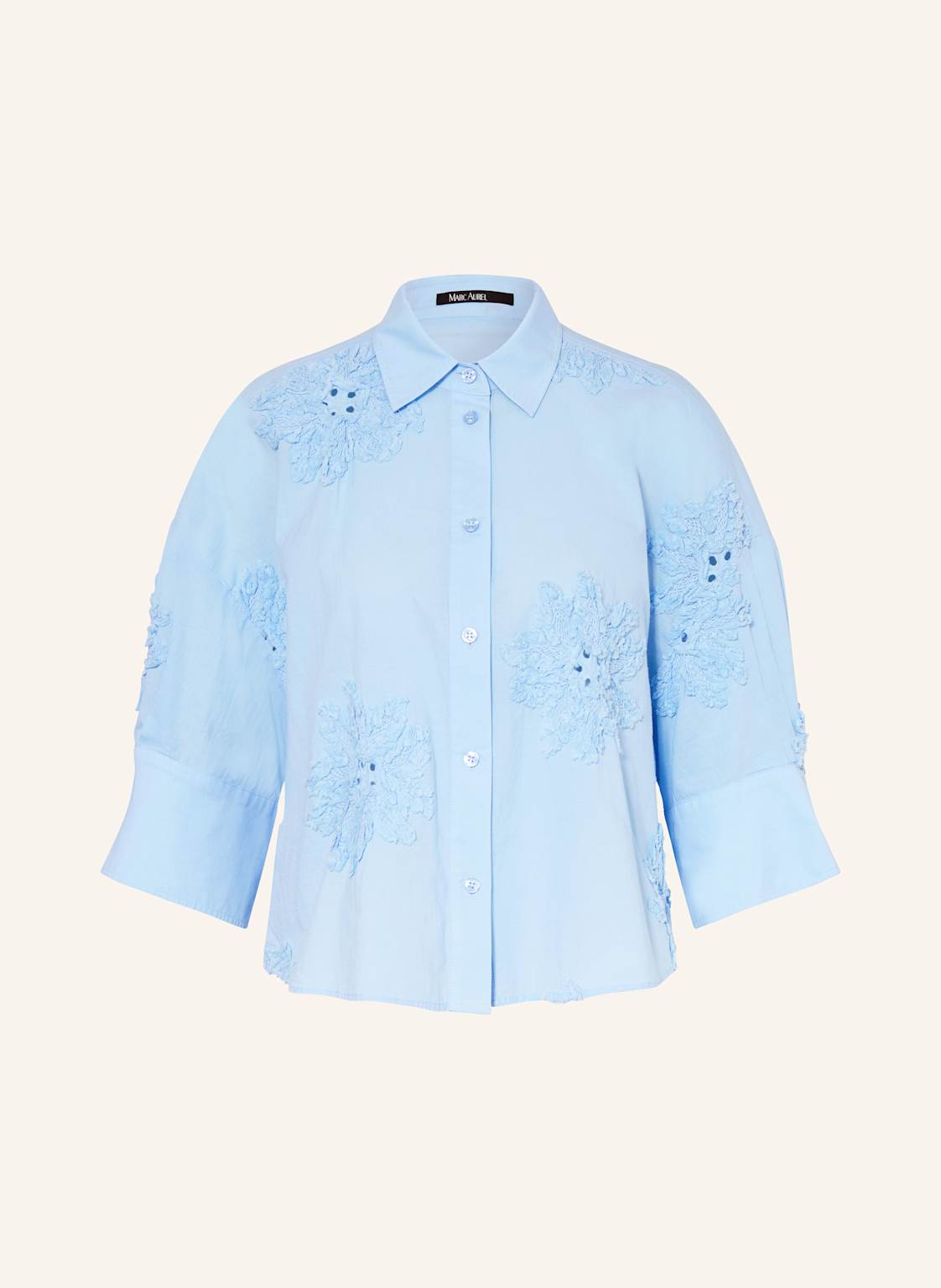 Marc Aurel Hemdbluse Mit 3/4-Arm Und Lochspitze blau von MARC AUREL