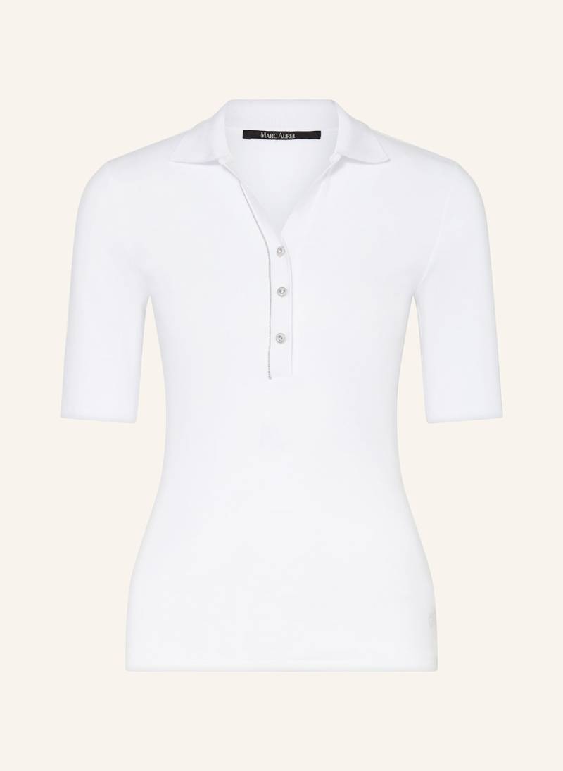 Marc Aurel Jersey-Poloshirt Mit Schmucksteinen weiss von MARC AUREL