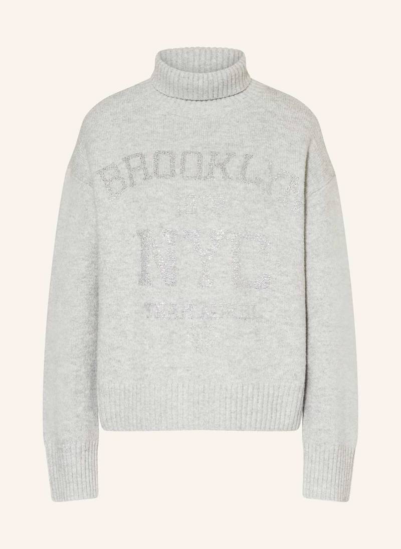 Marc Aurel Rollkragenpullover Mit Schmucksteinen grau von MARC AUREL