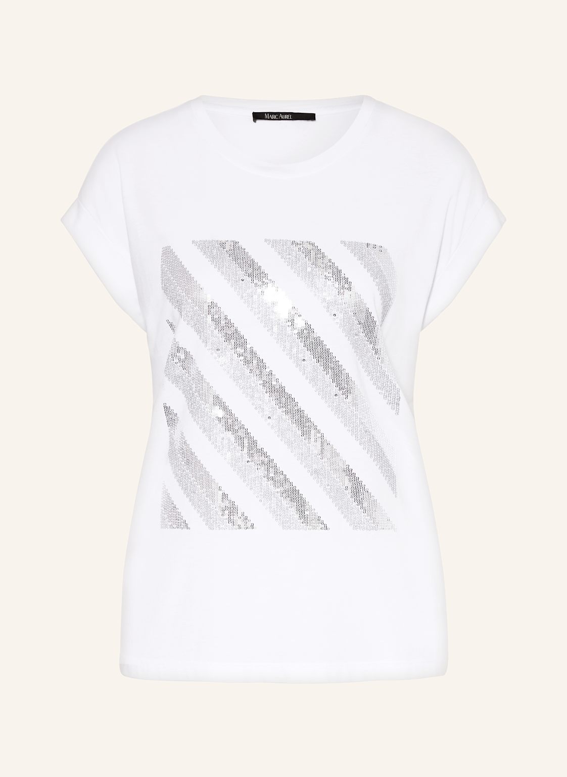 Marc Aurel T-Shirt Mit Pailletten weiss von MARC AUREL