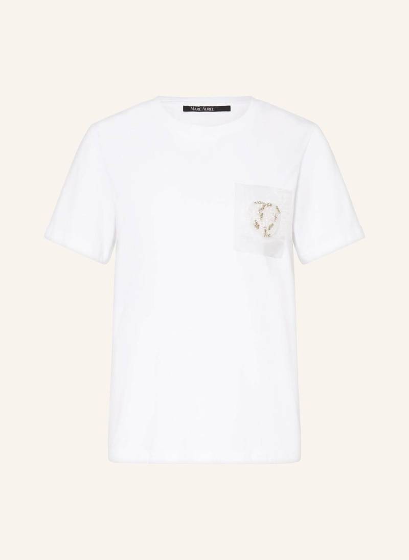 Marc Aurel T-Shirt Mit Schmuckperlen weiss von MARC AUREL