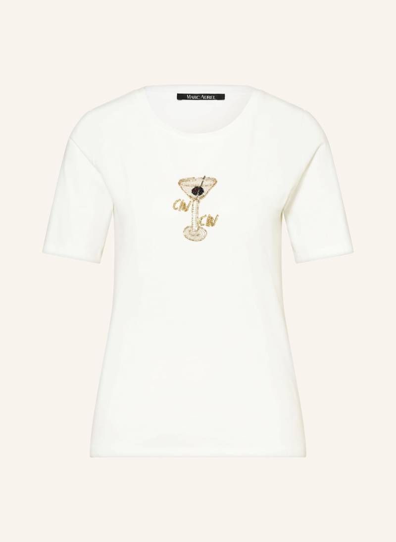 Marc Aurel T-Shirt Mit Schmucksteinen weiss von MARC AUREL
