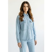 Oversize Jeanshemd mit Logostick von MARC AUREL