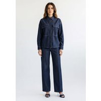 Oversize Jeanshemd mit Logostick von MARC AUREL