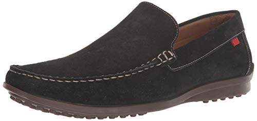 MARC JOSEPH NEW YORK Herren Mens Grainy Leather Fort Hamilton Venetian Loafer Halbschuhe, Schwarzes Veloursleder/Kontrastnaht, 39.5 EU von MARC JOSEPH NEW YORK