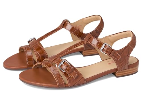 Marc Joseph New York Damen Terrace Street Sandalen Flach, Cognac Croco, 38.5 EU von MARC JOSEPH NEW YORK
