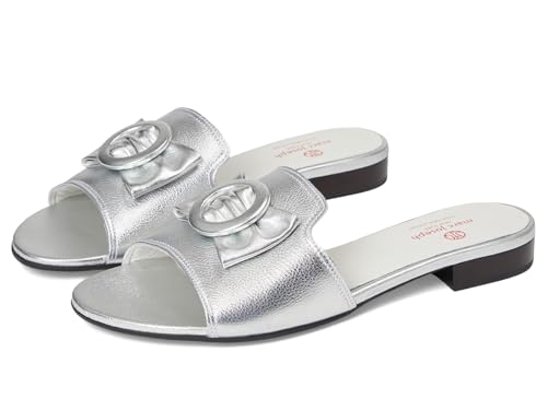 Marc Joseph New York Walcott Ave Flache Sandalen für Damen, Metallic Silver Napa, 37.5 EU Marc Joseph New York Walcott Ave Flache Sandalen für Damen, Metallic Silver Napa, 37.5 EU von MARC JOSEPH NEW YORK