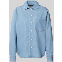 Marc O'Polo Hemdbluse in Denim-Optik in Hellblau, Größe L von Marc O'Polo