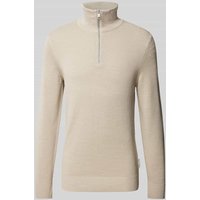 Marc O'Polo Regular Fit Troyer mit Ottoman-Struktur in Offwhite, Größe XXL von Marc O'Polo