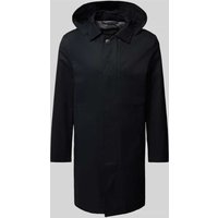 Marc O'Polo Relaxed Fit Kurzmantel aus Baumwoll-Mix mit abnehmbarer Kapuze in Marine, Größe XXL von Marc O'Polo