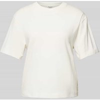 Marc O'Polo T-Shirt mit geripptem Rundhalsausschnitt in Offwhite, Größe L von Marc O'Polo