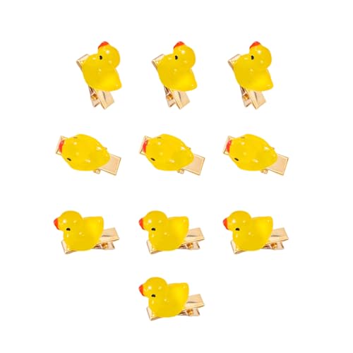 10 x Entchen-Haarspangen, bunte Haarnadeln, sichere Harz-Haarnadel, Cartoon-Kopfbedeckung, Kinder, Mädchen, Party, Schule, Haarschmuck von MARCBUSE