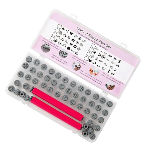 48-teiliges Maniküre-Stempel-Set für Nagelkunst-Enthusiasten, enthält haltbare Stempel und rutschfeste Basis, Anfängerfreundliches Nagelstempelzubehör 48-teiliges Maniküre-Stempel-Set für Nagelkunst-Enthusiasten, enthält haltbare Stempel und rutschfeste Basis, Anfängerfreundliches Nagelstempelzubehör von MARCBUSE