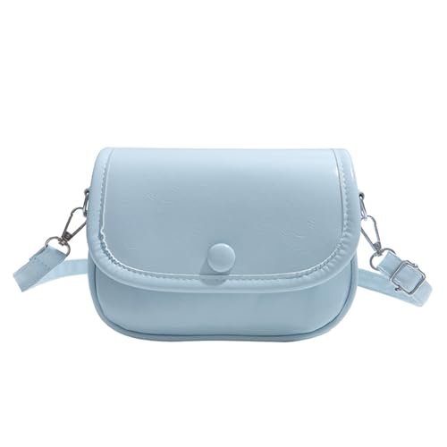 Damentasche im koreanischen Stil, Umhängetasche, PU-Leder, schlicht, klein, quadratisch, stilvolle Kuriertasche für den täglichen Gebrauch, kleine quadratische Schultern, PU-Leder, Kuriertasche, blau von MARCBUSE