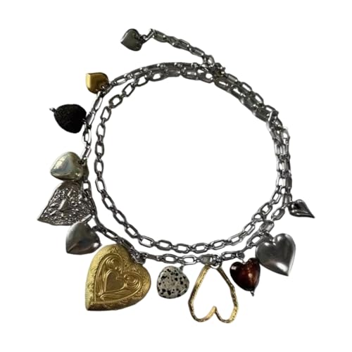 Edgy Love Herz-Anhänger Taillenkette für Damen und Herren, stilvolle verstellbare Länge, Körperkette, Schmuck für Kleidung, Styling, Gothic, Liebe, Herzanhänger, Taillenzubehör von MARCBUSE