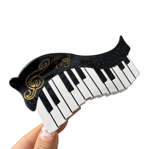 Einzigartige Saxophon-Haarspange aus Acetat mit lustiger Cartoon-Musiknote für Musikfestivals und Partys von MARCBUSE