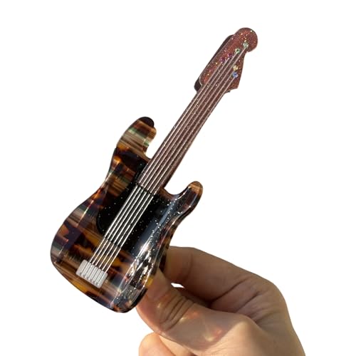 Einzigartige Saxophon-Haarspange aus Acetat mit lustiger Cartoon-Musiknote für Musikfestivals und Partys von MARCBUSE