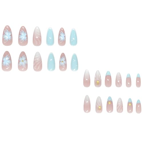 Künstliche Nägel zum Aufdrücken, für Damen, Acryl, Acryl, transparent, 24 Stück von MARCBUSE