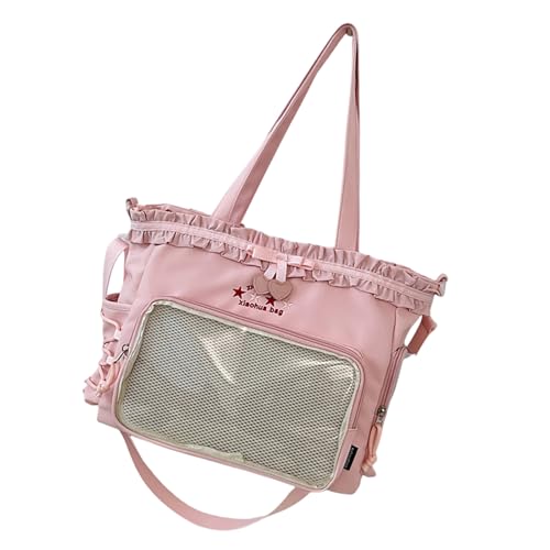 MARCBUSE Itabag Damen-Umhängetasche, große Kapazität, für Studenten, Schule, gerüschte Spitzenschleifen, Schulter für Anstecknadel, gerüschte Spitze, Schleifen, Crossbody, große Kapazität MARCBUSE Itabag Damen-Umhängetasche, große Kapazität, für Studenten, Schule, gerüschte Spitzenschleifen, Schulter für Anstecknadel, gerüschte Spitze, Schleifen, Crossbody, große Kapazität von MARCBUSE