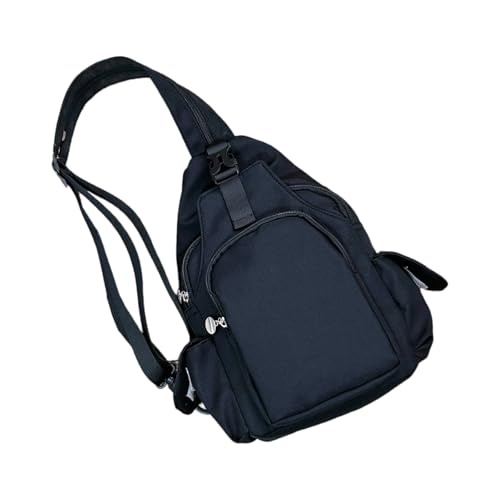 MARCBUSE Moderne Nylon-Brusttasche für Studenten, praktische Damen-Umhängetasche, multifunktional, für den täglichen Gebrauch, Schultertasche, verstellbarer Riemen, Schwarz , One Size von MARCBUSE