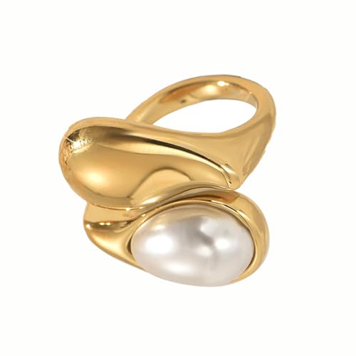 MARCBUSE Modische, verstellbare Ringe zum Öffnen von Schmuck, geometrische Perlen, Kupferstruktur, geeignet für verschiedene Anlässe, verstellbare geometrische Perlen, Einheitsgröße, Wie beschrieben von MARCBUSE