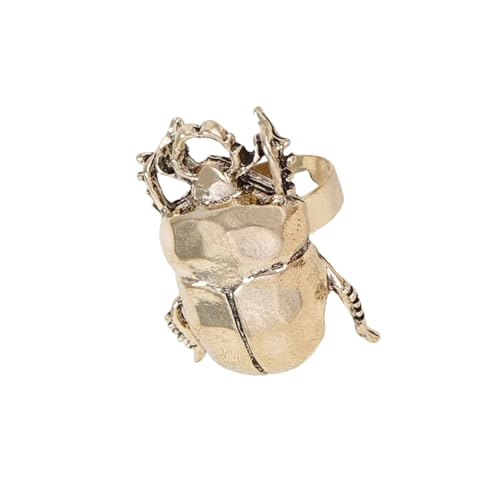 MARCBUSE Modische Zikadenringe aus Legierung inspirieren die Natur, verstellbares Design für den täglichen Gebrauch, Freizeit, Geschenke, Schmuck, verstellbare Ringgröße, Gold, Wie beschrieben, Wie von MARCBUSE