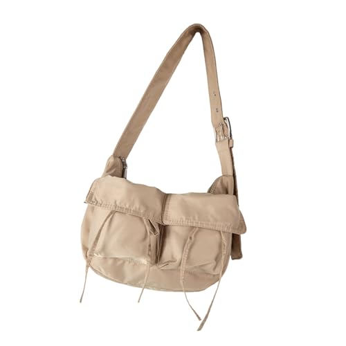 Modische Damen-Unterarmtasche, Nylon-Schultertaschen mit verstellbarem Riemen, mehrere Taschen, hohe Kapazität für den täglichen Gebrauch, große Kapazität, aprikose, One Size von MARCBUSE