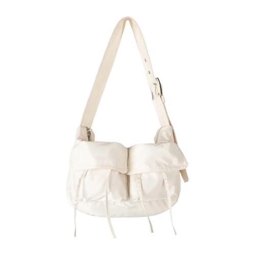 Modische Damen-Unterarmtasche, Nylon-Schultertaschen mit verstellbarem Riemen, mehrere Taschen, hohe Kapazität für den täglichen Gebrauch, große Kapazität, beige, One Size von MARCBUSE