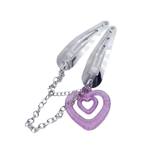 Modische Haarspangen, hohl, Herzanhänger, Haarnadel, süß, cool, Haarspangen, Metallkette, Haar-Accessoire von MARCBUSE