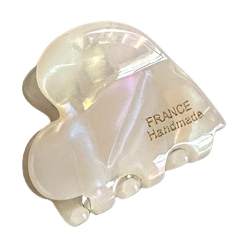 Modische Herz-Haarspangen, einzigartige Perlmutt-Haarspange, Haarspange, stilvolles Herz-Haar-Accessoire, lässiger Gebrauch, Acetat-Haarspange für Damen von MARCBUSE