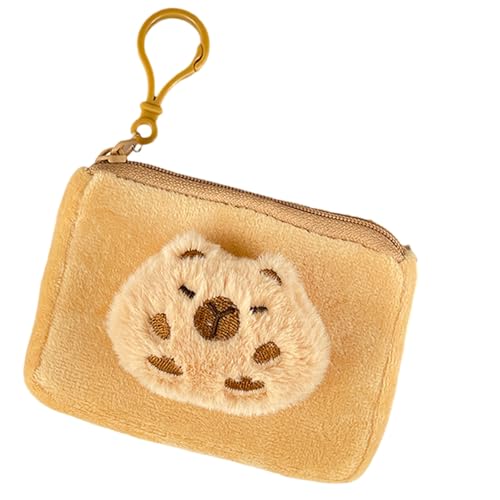 Plüsch-Münzgeldbörse, Plüsch-Münzbeutel, schöne Geldbörse mit Reißverschlüssen, Schlüsselanhänger, kleine Geldbörse, Damen, tragbare Kosmetiktasche, Capybara-Tasche, a, Mass Beauty von MARCBUSE