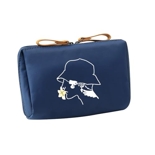 Schöne Kosmetiktasche, bedruckt, Kulturbeutel, tragbar, Make-up, ästhetischer Kosmetik-Organizer, Hautpflege-Organizer für Frauen, Kulturbeutel, bedruckt, Make-up, Waschen, ästhetische Aufbewahrung von MARCBUSE