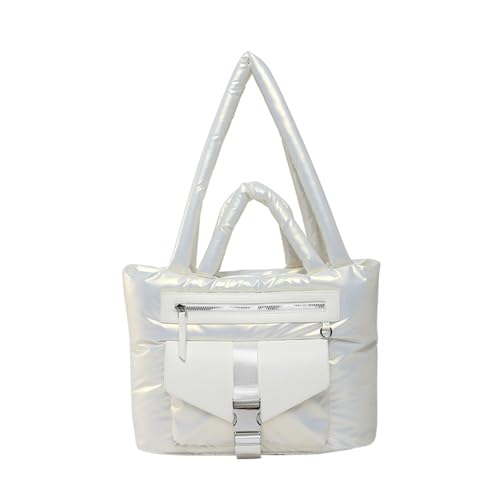 Schultertasche mit großem Fassungsvermögen für Damen, weiche Handtasche mit Tragegriff oben, für Studenten, Unterarm-Geldbörse für Pendler und Freizeit, für den täglichen Gebrauch, weiß, One Size von MARCBUSE