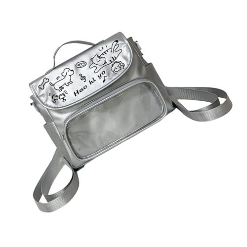 Umhängetasche im Anime-Stil, mit verstellbarem Riemen, Schultaschen für den täglichen Gebrauch und als Geschenk, silber, One Size von MARCBUSE